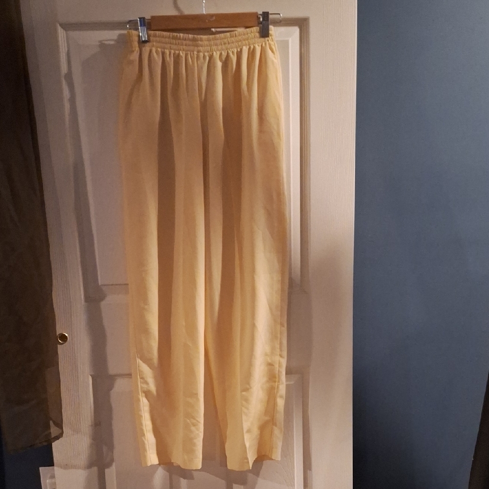 Vintage Maggie Sweet Yellow Pull-on Pants Petite Small - Picture 1 of 4